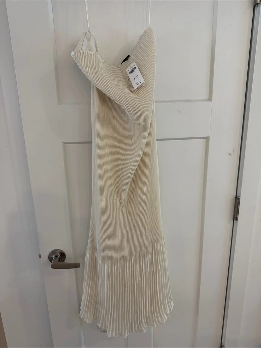 Abercrombie & Fitch Cream Pleated Slip Dress